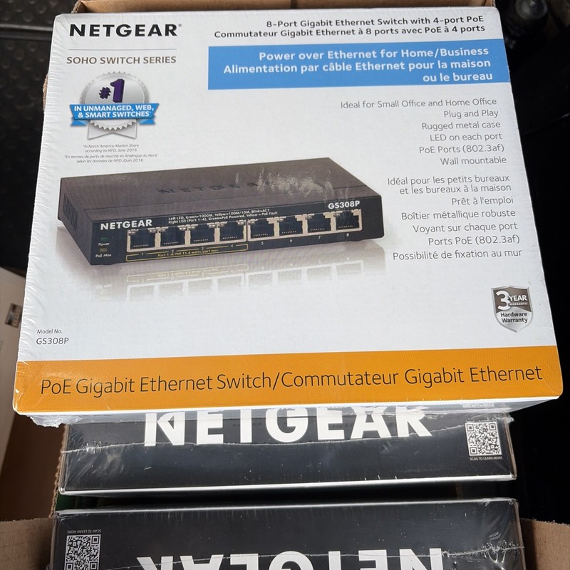 NETGEAR GS108PE 8 Port Gigabit Plus Switch 4 Port Poe Web Managed GS108PE-300NAS