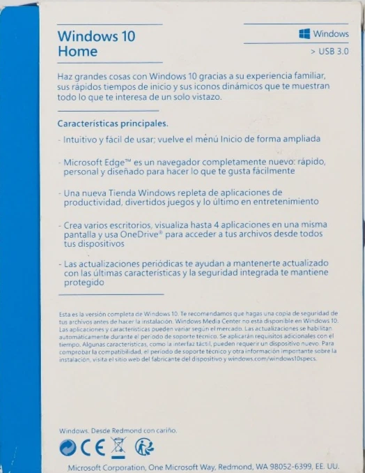 Microsoft Windows 10 Home (Spanish) Operating System (KW900259) - Image 2 of 2