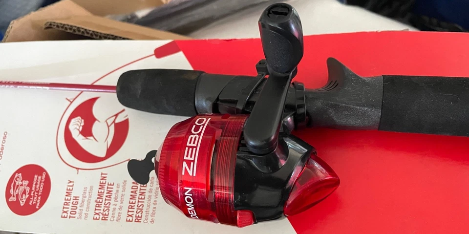 Катушка док демон красный рыболовства 2 фута удочка комбо легкий средний размер рыбы - Изображение 3 из 4