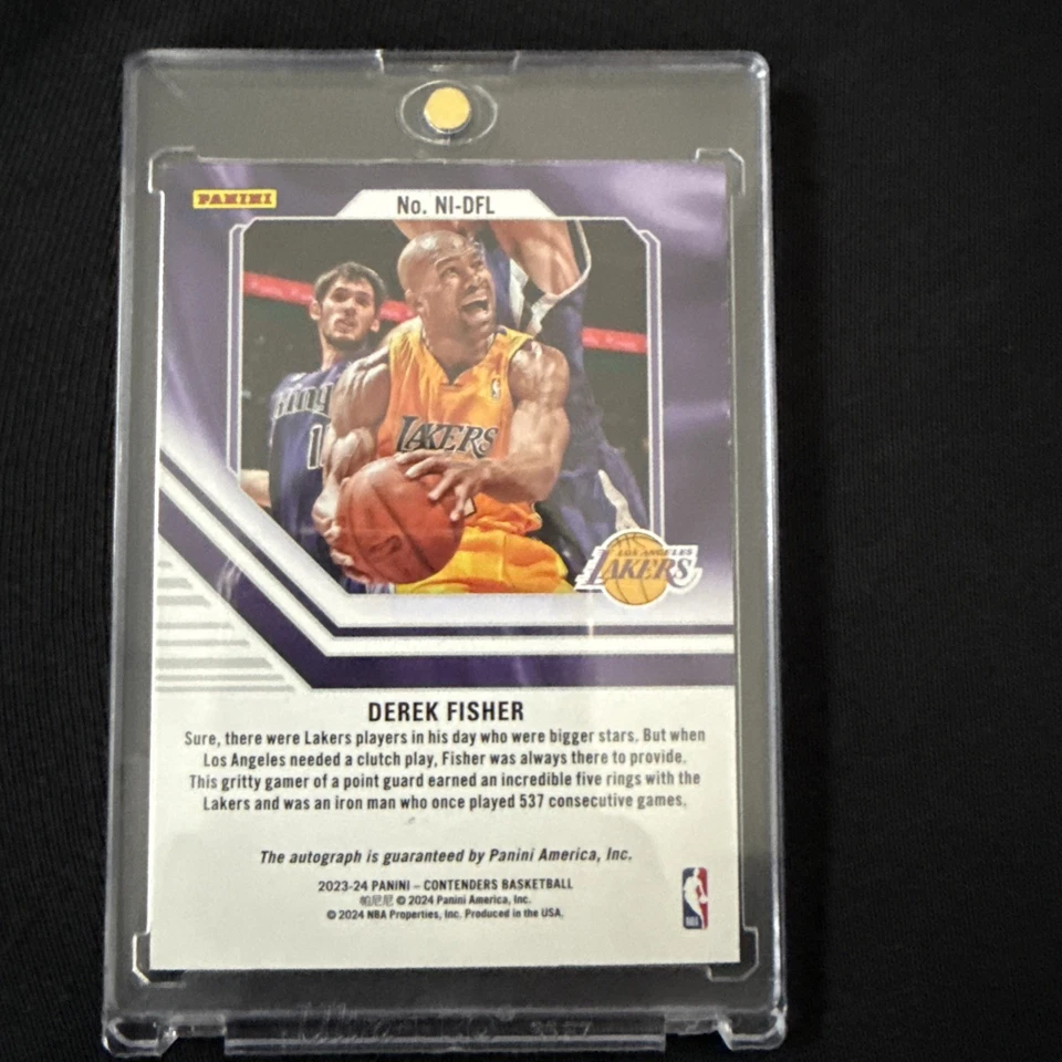 2023-24 Panini Contenders Derek Fisher #NI-DFL NBA tinta autógrafos automáticos/10 Foto 2 de 2
