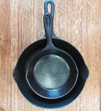 Griswold 9" & Birmingham Stove & Range 6 5/8" Cast Iron Skillet Lot Vintage