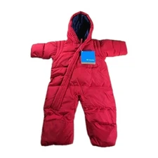 COLUMBIA SNOW POWDER DOWN BUNTING FEATHERS INFANT -6 MOS RED ZIP Omni Shield NEW