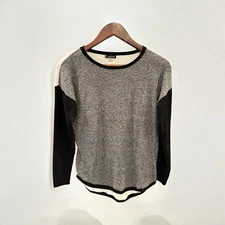 Smartwool Womens Sweater Size S Long Sleeve Shadow Pine Colorblock Gray/Black