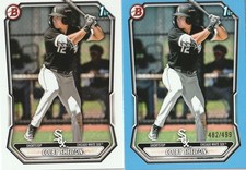 2026 Bowman Colby Shelton Light Blue Paper 482/499 & Base Chicago White Sox