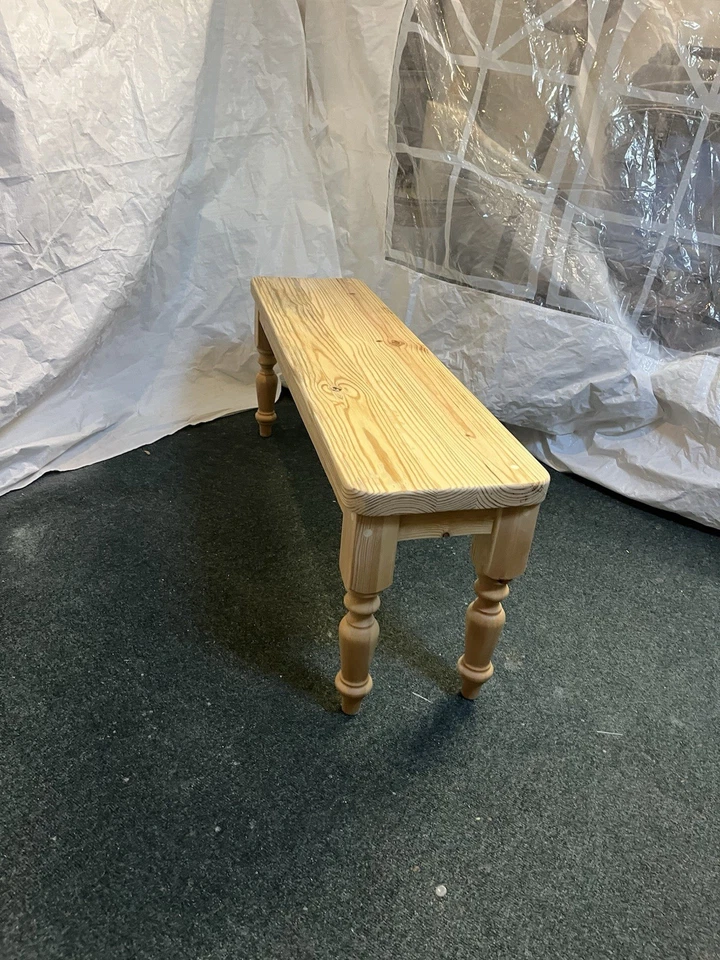 4ft Farmhouse Style Bench Solid Pine Handmade Varnished - Image 3 of 4