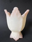 Fenton Votive/ Candle Stick Holder White Pink