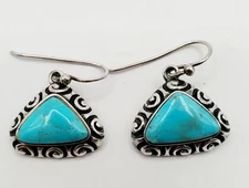 BARSE Turquoise Sterling Silver 925 Designer Drop Dangle Earrings
