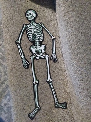 Vintage 21'' Metal Jointed Skeleton Cutout Beistle ? New Old Stock 