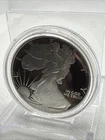 1990 Walking Liberty American Eagle 1 oz Fine Silver Dollar Coin w/ Purple Case