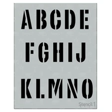 1-inch Industrial Font Letter Stencil Reusable Mylar Template for Painting