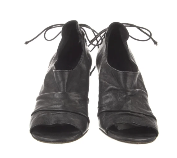 Botas Marsell Talla 9/39 Cuero Negro Tacón Con Cordones Campesino Bohemio Foto 3 de 4