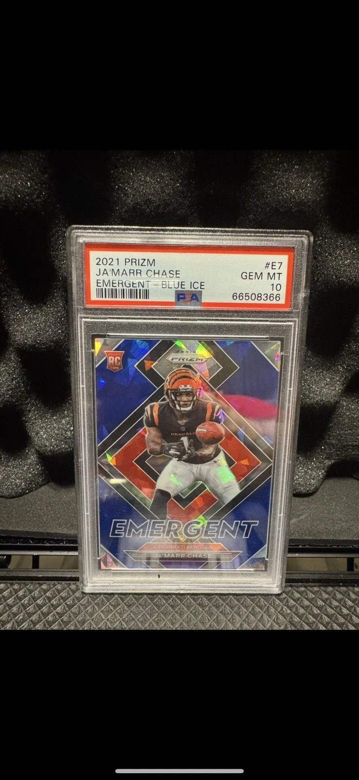 JaMarr Chase Panini Prizm Emergent #E7 Blue Ice