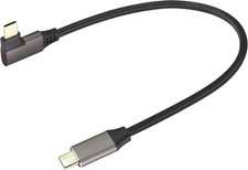 90 Degree USB 3.1 Type c to C Cable 60W 3A Right  Left 0.3M-1Pack