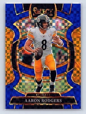 Aaron Rodgers 2025 Panini Select Blue Prizm #51 Pittsburgh Steelers