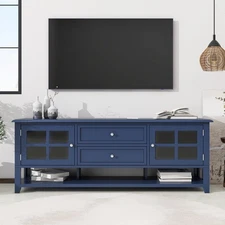 Modern TV Stand For TVs Up to 60" Media Console Cabinet With Storage Drawer Door