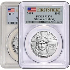 1 oz American Platinum Eagle Coin PCGS MS70 (Random Year)