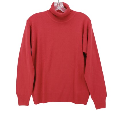 Sutton Studio Red Vintage 100% Merino Wool Turtleneck Sweater ITALY Medium