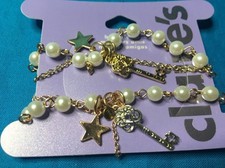 Set Of Two Claire's Bff Best Friends Bracelets Keys Stars And Faux Pearls