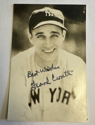 Frank Crosetti New York Yankees Signed Autographed Postcard Died 2002