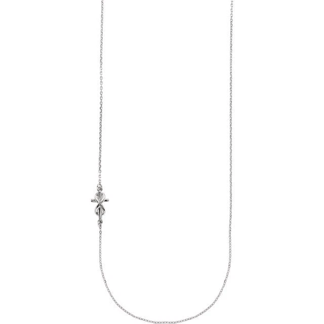 Off center cross best sale necklace