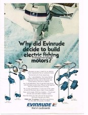 1975 Evinrude Electric Fishing Trolling Boat Motors Vintage Ad 