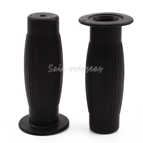 Universal Black Color Old School Retro7/8" and 1" Motorcycle Rubber Hand Grips - Foto 4 di 6