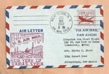 FIRST FLIGHT FAM 18 NEW YORK TO DAMASCUS JUL 23,1947  (1304 PCS)