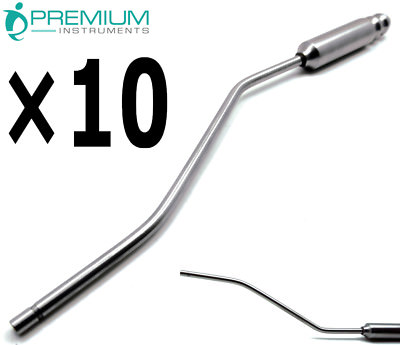 10 Pcs Premium Dental Oral Saliva Ejector Suction Short Handpiece Angled Tip