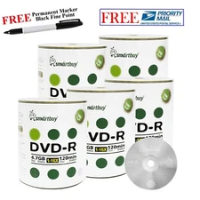 500 Smartbuy 16X DVD-R 4.7GB Logo Top Blank Record Disc + Black Permanent Marker
