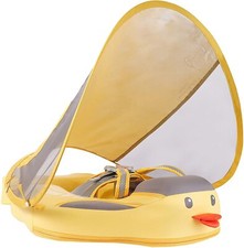 Mambobaby Baby Pool Float Non-Inflatable with Canopy Swimming Float for Infant