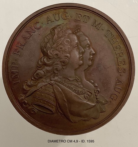 AUSTRIA MARIA TERESA E FRANCESCO I° MED. RIPRODUZIONE 1751 ARCIVESCOVADI UDINE - Picture 3 of 6