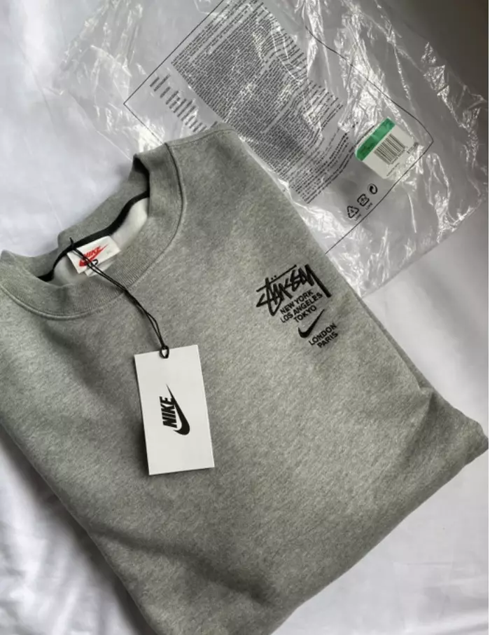 Nike x Stussy International Crewneck Sweatshirt Heather Grey - S/S 21