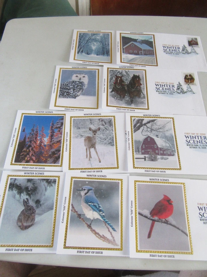 Ten Winter Scenes 2020 Forever Stamp Fdcs Sc#5532-41 [DCP COLOR CANCELAR] Colorano Foto 2 de 2