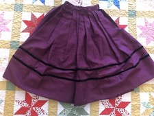 Vintage Handmade Burgundy Rockabilly Polyester Blend Midi Skirt XS