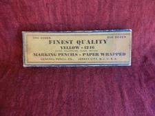 Vintage wrapped marking pencils yellow in box Jersey City , N.J.