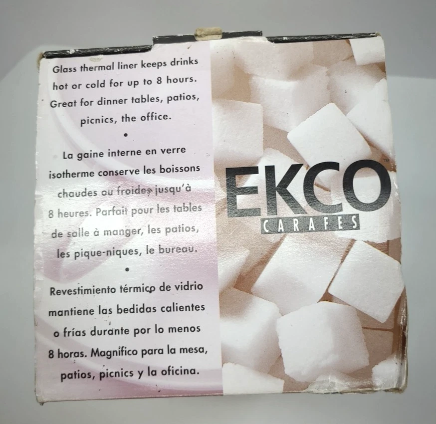 De colección Ekco Servidor Térmico Café Bebidas Jarra Tapa Bloqueo 1 Qt Blanco W OG BOX Foto 3 de 4