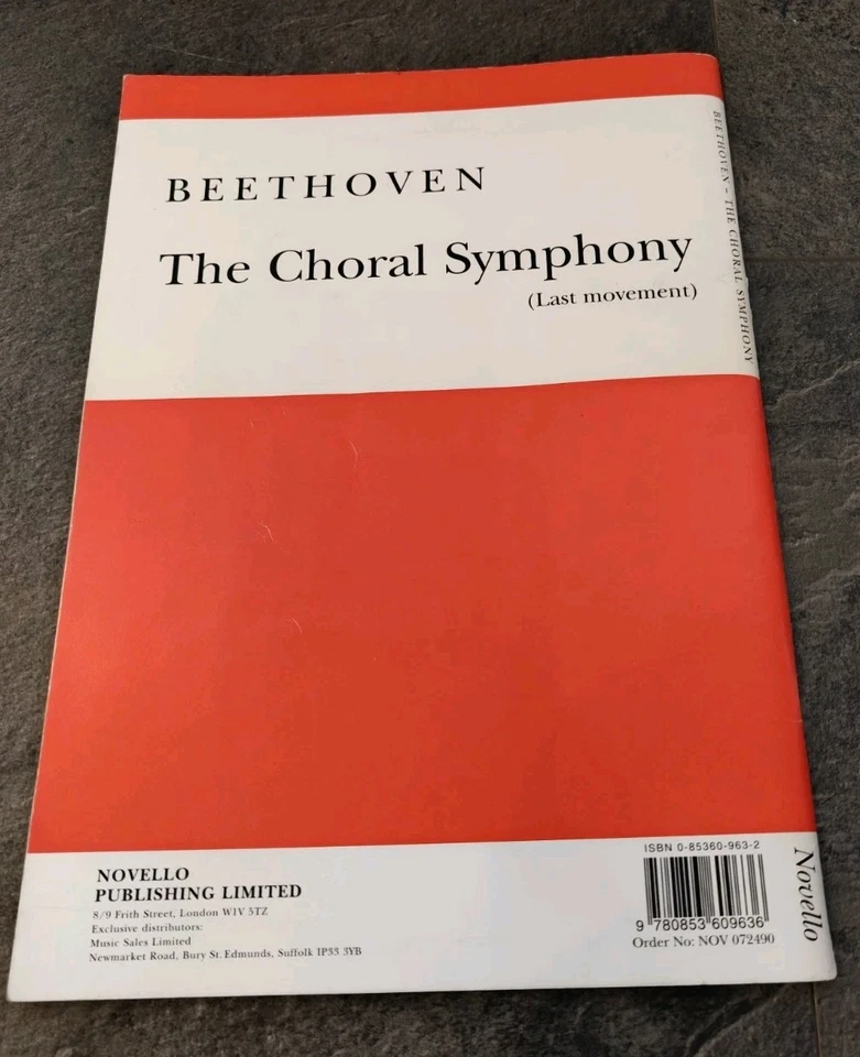 Beethoven The Choral Symphony The New Novello Choral Edition Vocal Score 1999 - Image 4 of 4