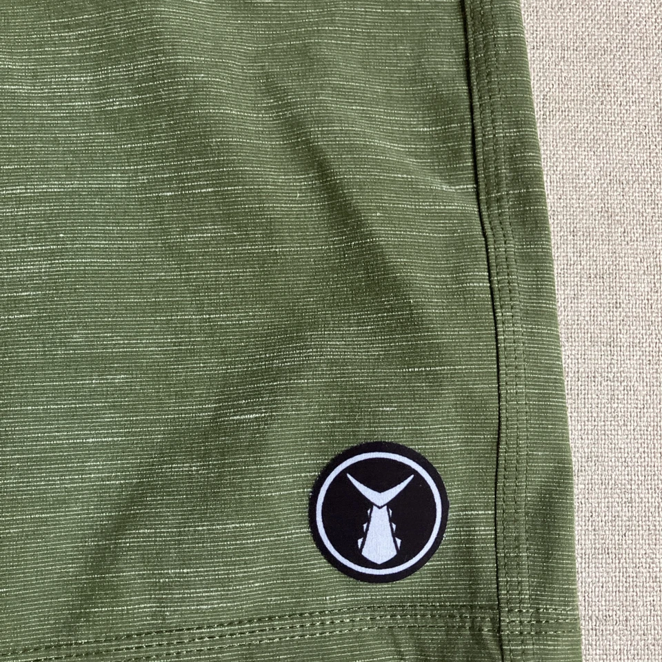 Men’s Tuna Skin 42 Board Swim Shorts Heatherd Green Fish Beach - Image 2 of 4
