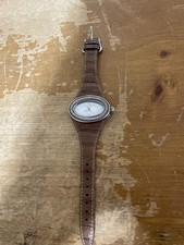 Ecclissi Ladies 22940 Watch 925 Sterling Silver Oval Case Leather Band