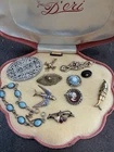 VTG Estate Costume Jewelry Mix Art Deco Victorian Brass/gf/picture Frame