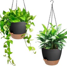 Hanging Planters for Indoor Outdoor Plants 2 Pack Self Watering Hanging Pot
