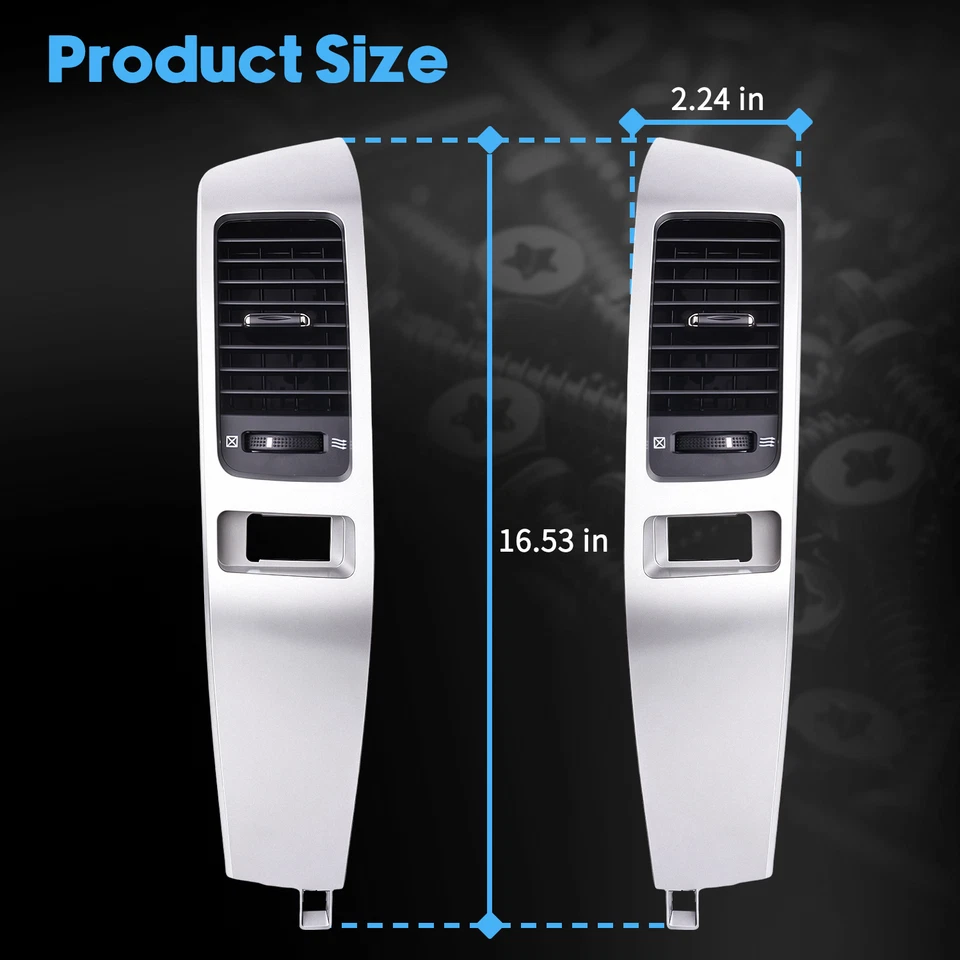Air Vent AC 通风口适用于雷克萨斯 GX470 丰田普拉多陆地巡洋舰 2003 - 2009,铬色 — 第 3/4 张图片
