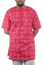 African Dashiki Kente cotton Multicolor Short Sleeve Shirt Size XL NEW