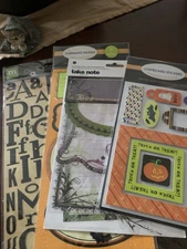 Halloween  Journal Cards Black Letter Scrapbooking Card Journal 4 New