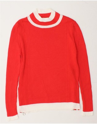 Marks & Spencer Damen Rollkragenpullover Pullover UK 10 Small rot Viskose BP05