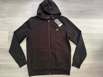 Lyle & Scott Men s Jet Black Fly Fleece Full Zip Hoodie Hoody Size Medium BNWT