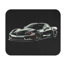 Chevy Corvette C6 Mouse Pad Black Sports Car Desk Accessory