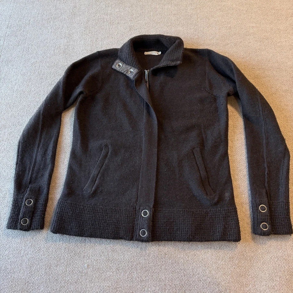 SmartWool Size Large Black 100% Merino Wool Full Zip Mock Neck Sweater - Image 2 of 4