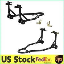 2Pack 450LBs Motorcycle Stand Lift Combo,Heavy-Duty Front Fork & Rear U+L Fork