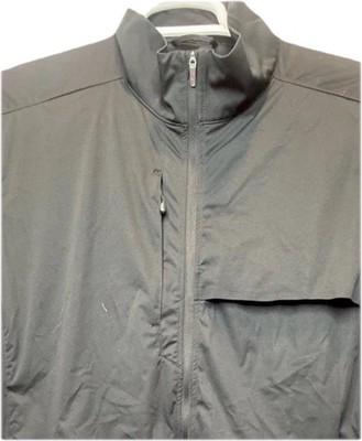 Greg Norman Weatherknit Jacket Mens L Black Full Zip Golf Windbreaker Drawstring